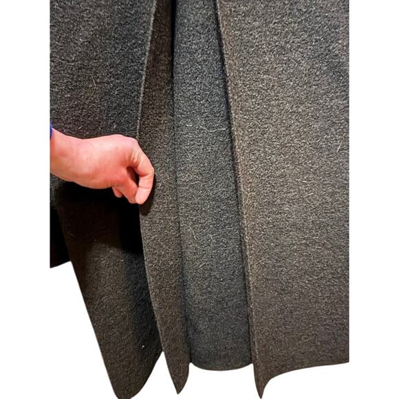 Hilary Radley 100% wool long gray jacket coat winter lined pleated women's sz 14 - Picture 7 of 11